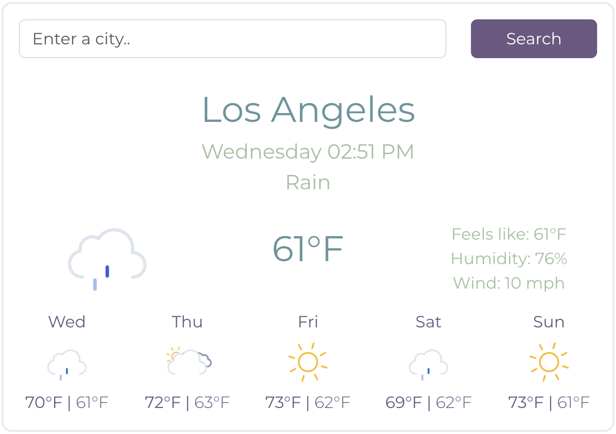 Weather React App by Anne Huynh